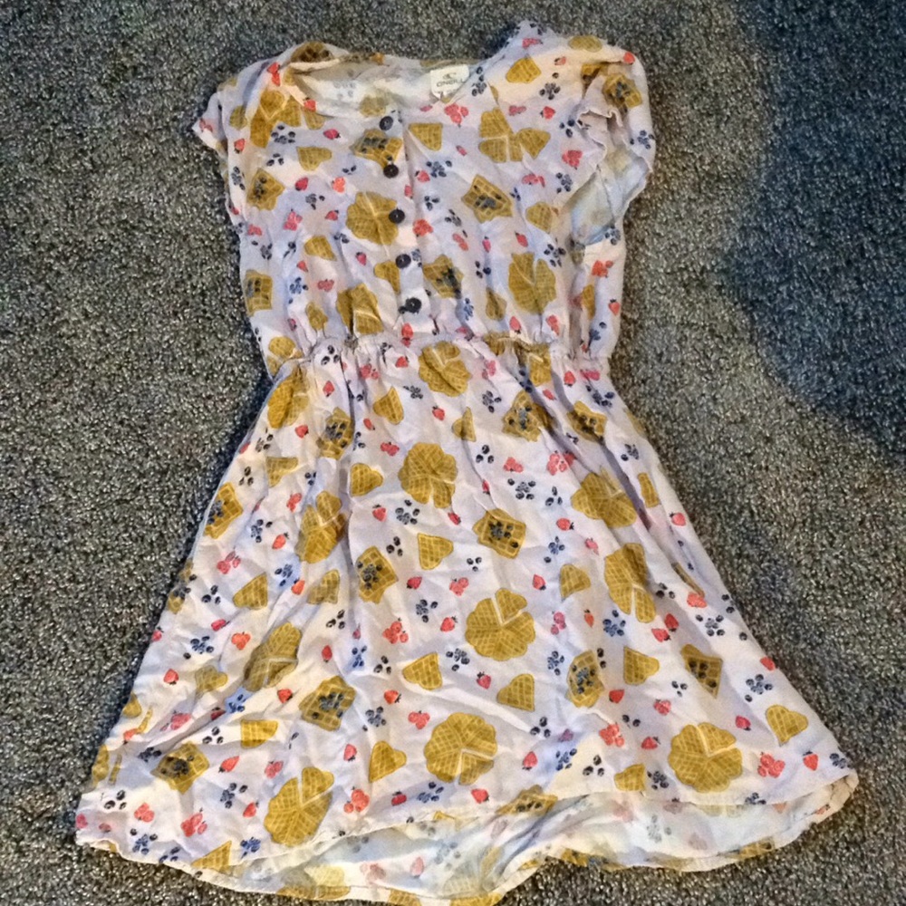 Pink waffle dress for girls.